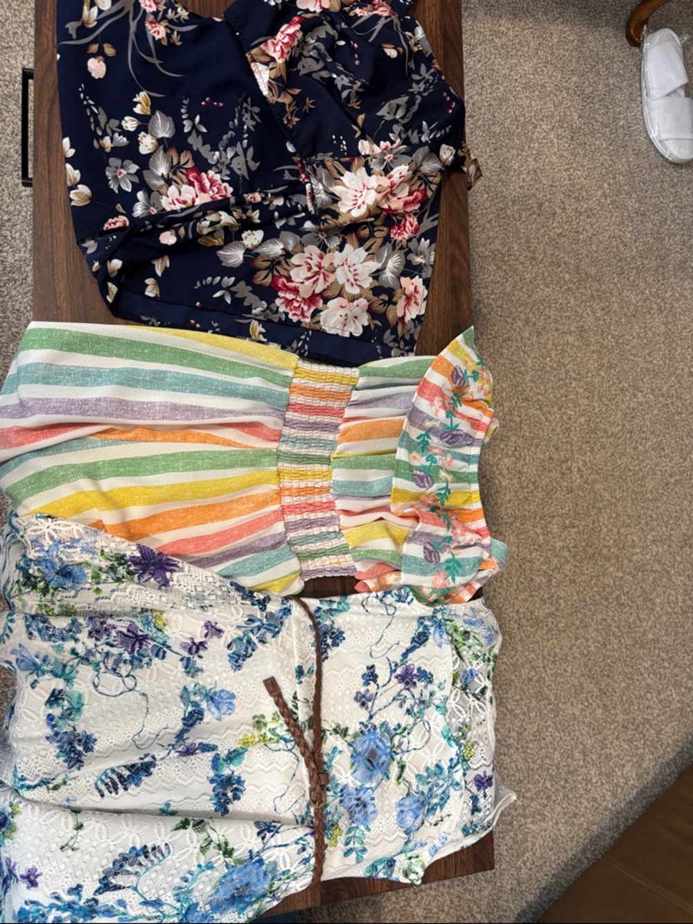 3 girls size 10/12 pant set , romper, and dress